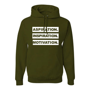 PULLOVER ASPIRATION INSPIRATION MOTIVATION HOODIE (MILITARY GREEN)