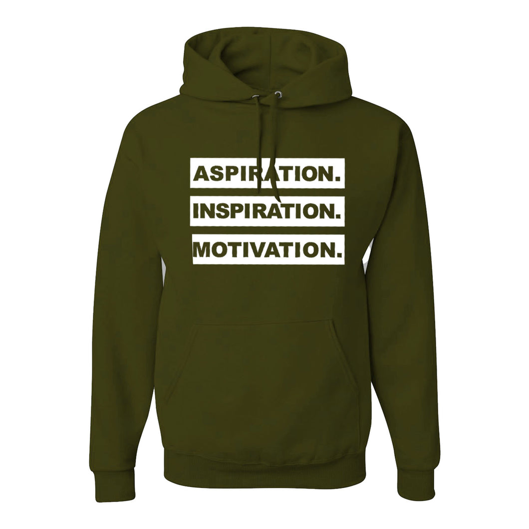 PULLOVER ASPIRATION INSPIRATION MOTIVATION HOODIE (MILITARY GREEN)