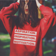 Load image into Gallery viewer, PULLOVER ASPIRATION INSPIRATION MOTIVATION HOODIE (RED)