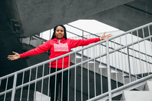 Load image into Gallery viewer, PULLOVER ASPIRATION INSPIRATION MOTIVATION HOODIE (RED)
